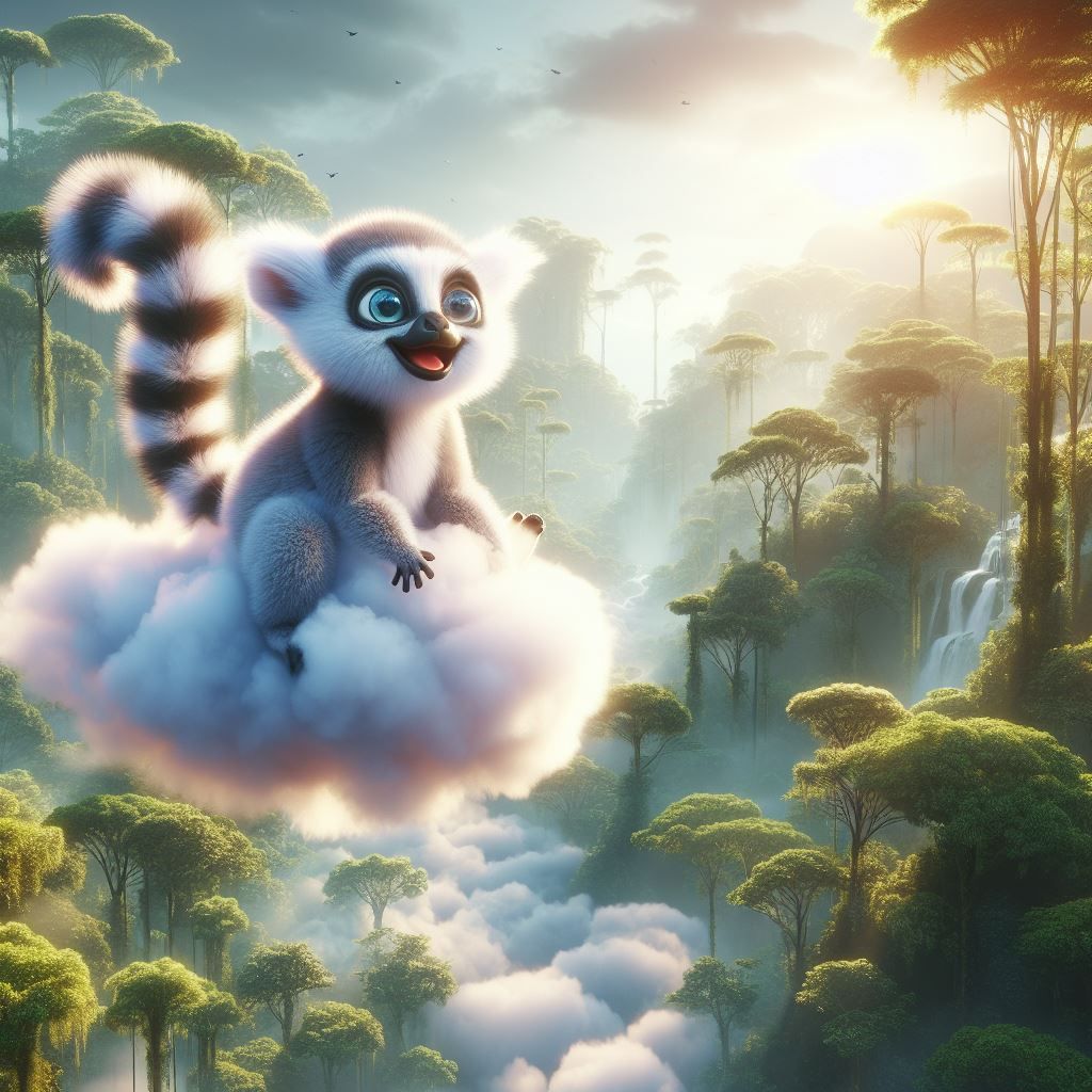 Little Lemur on a Cloud