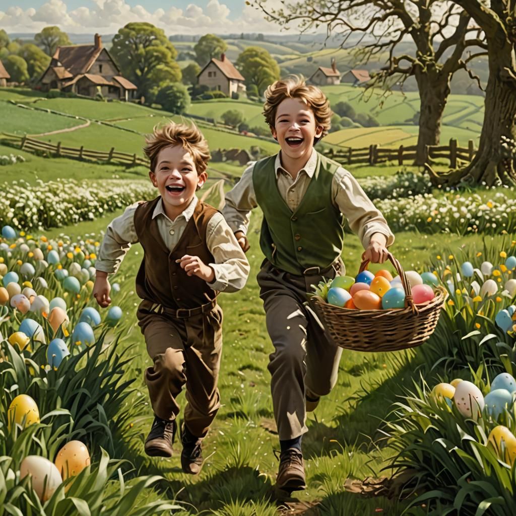 Brothers Egg Hunting in the Country  by @Thoragh