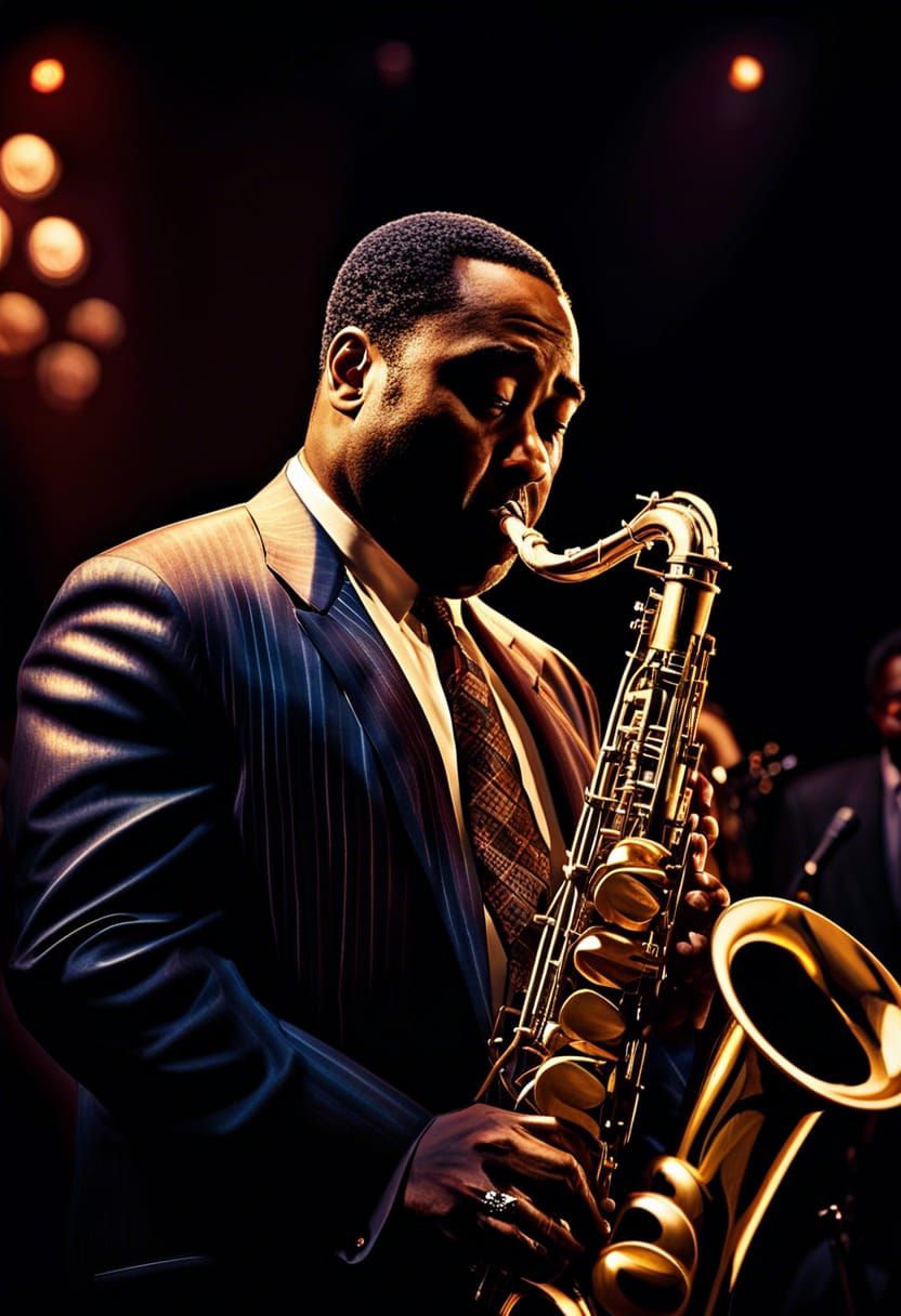 Charlie Parker playing the saxophone  by @Scriosadh