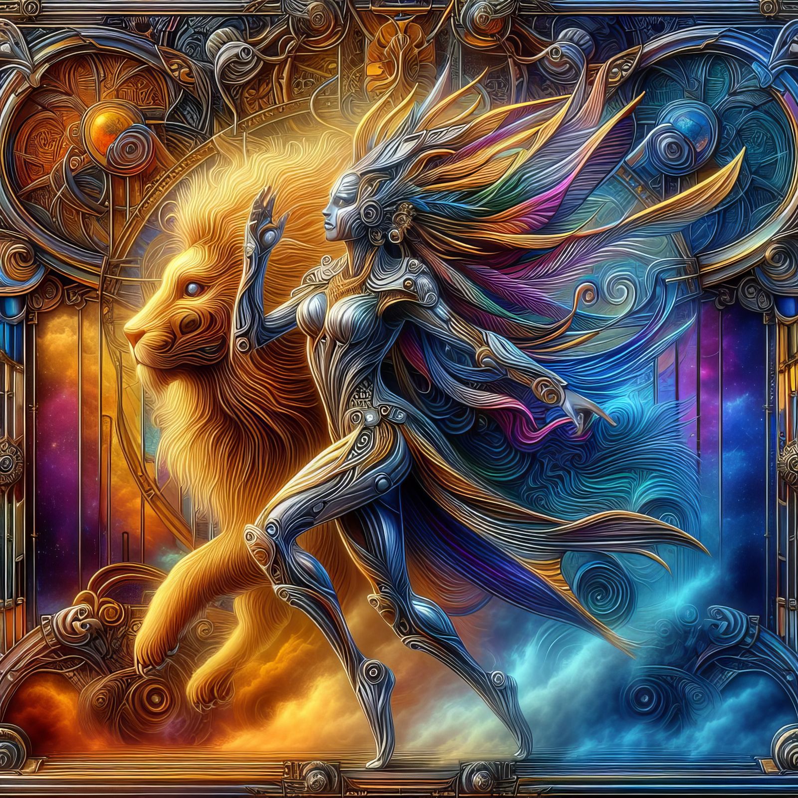 Fantasy Woman and her beast