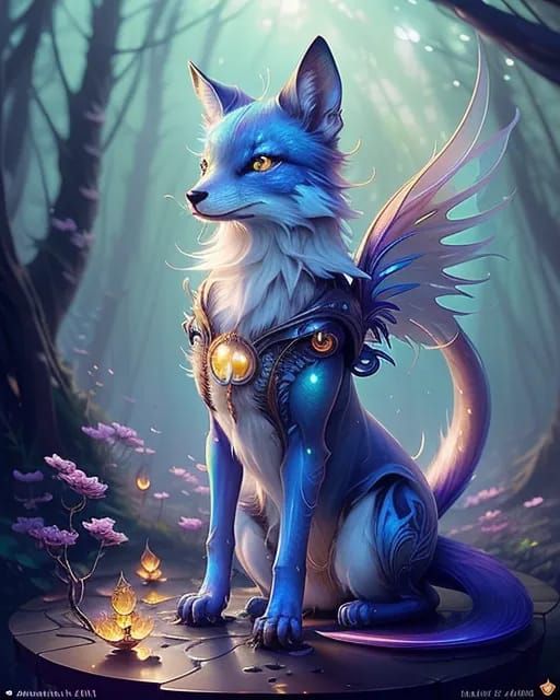 Guardian Fox Angel of AI Art, by AI