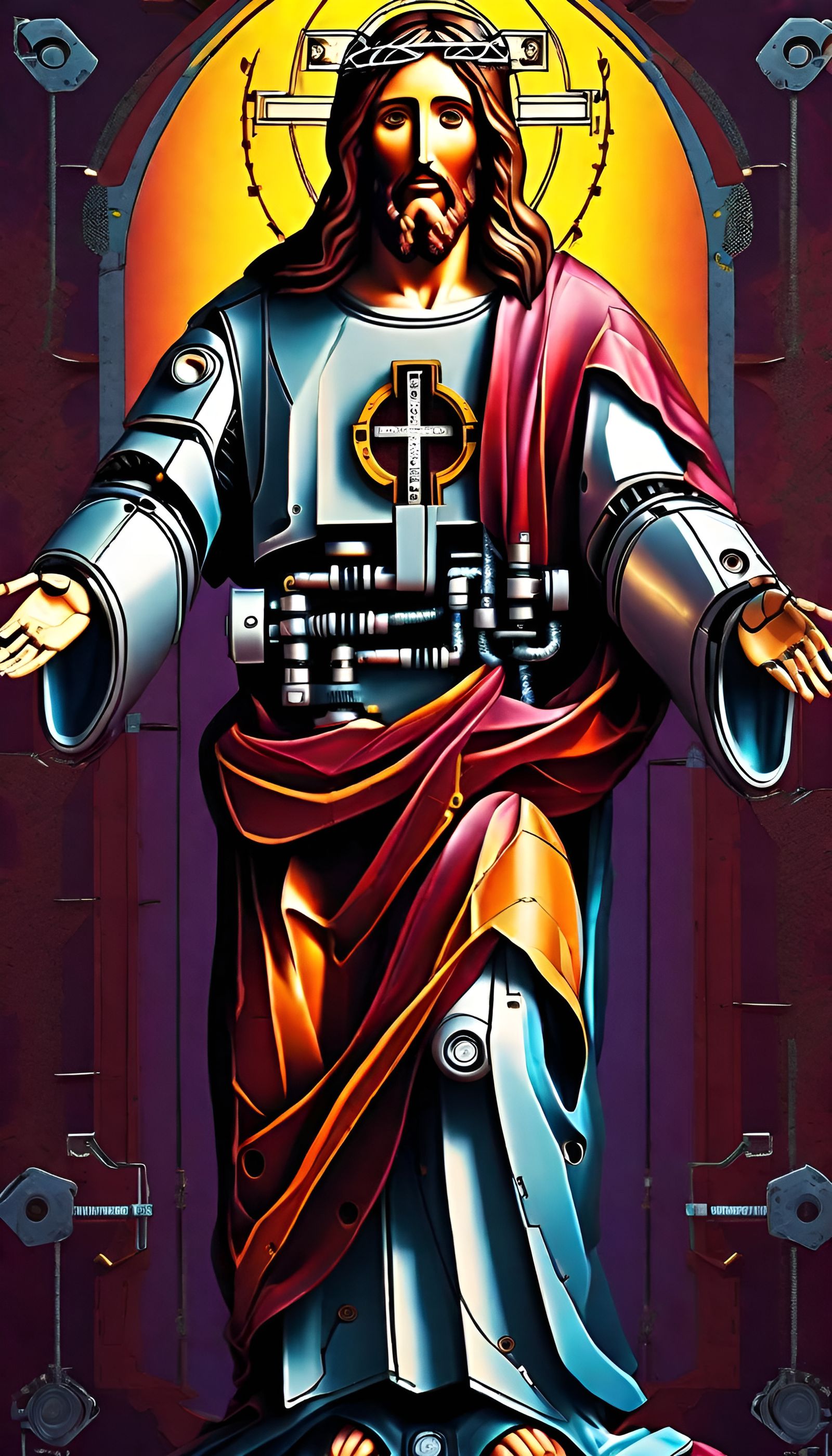 Robotic jesus - AI Generated Artwork - NightCafe Creator