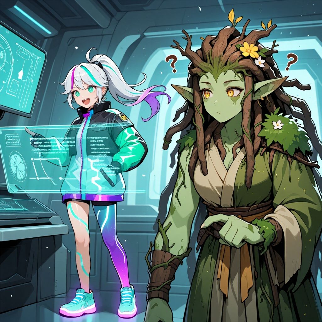 AI Hologram and Tree Dryad