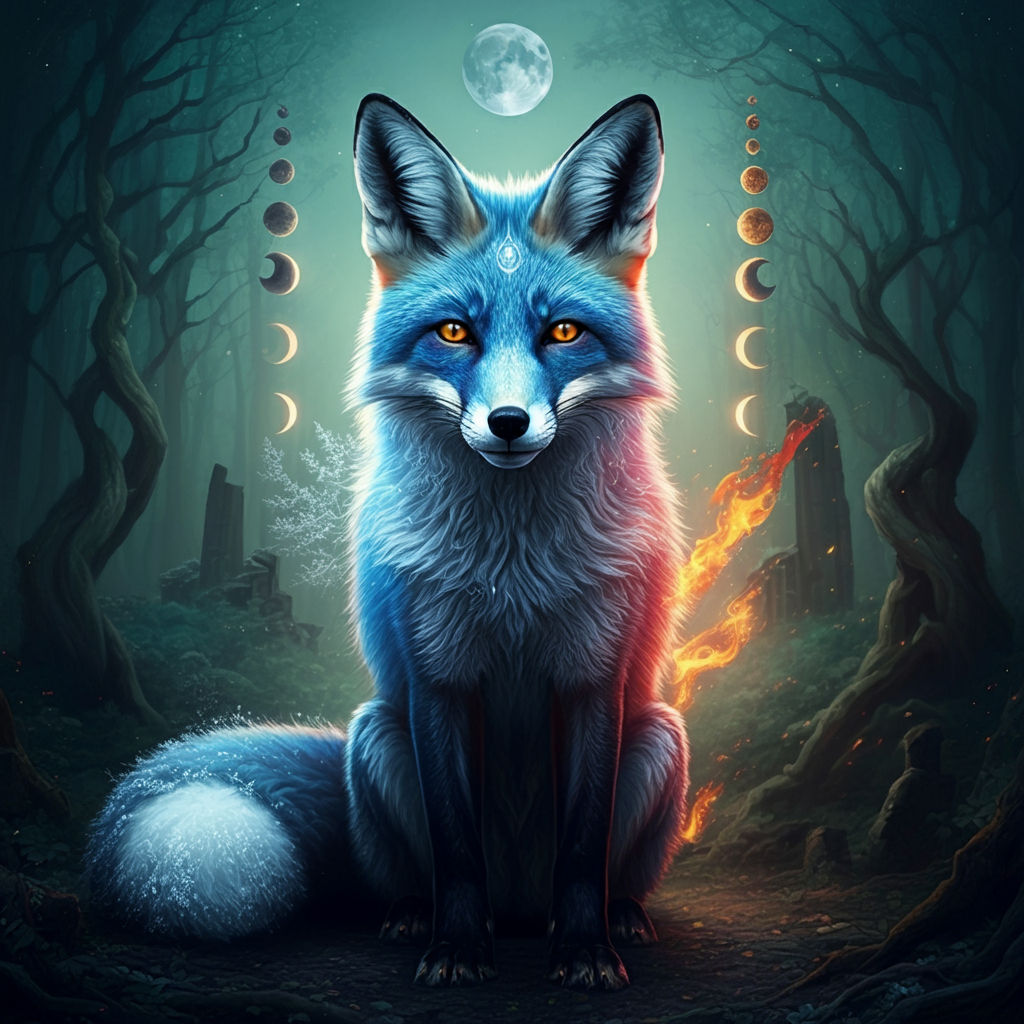 Blue furred fox