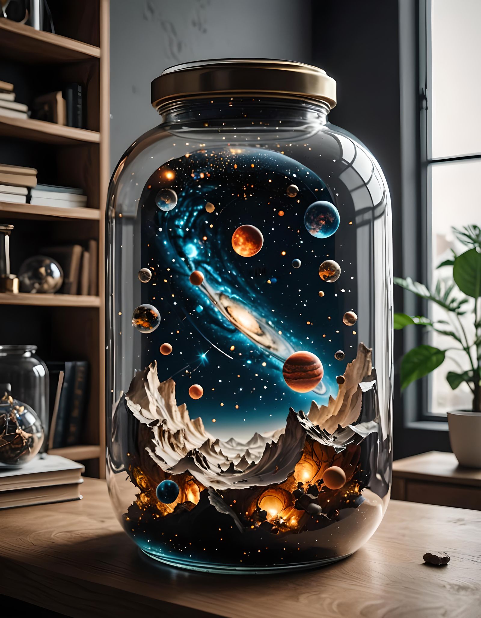 universe in a jar - AI Generated Artwork - NightCafe Creator