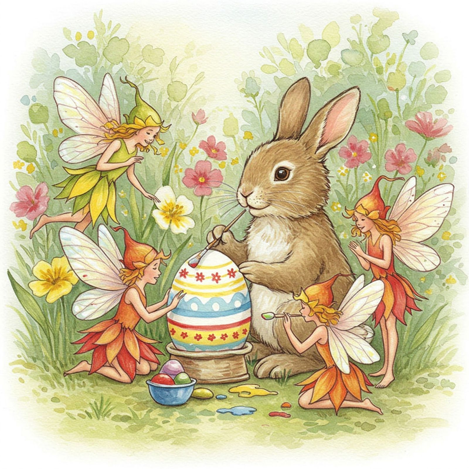 Easter bunny and his fairy helpers – GE