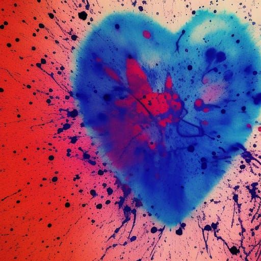 Ink Splatter Heart 1 - AI Generated Artwork - NightCafe Creator