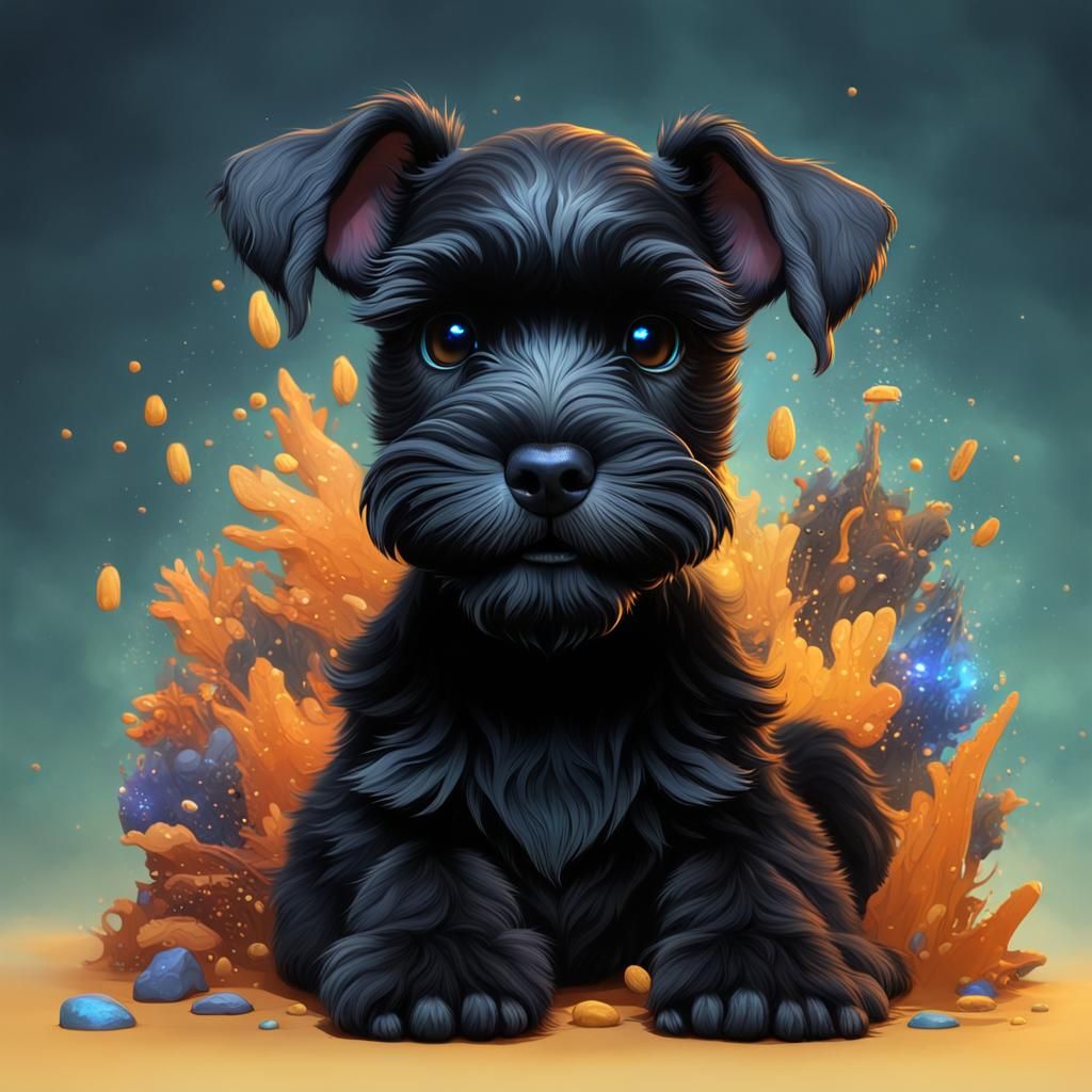 Cute black miniature Schnauzer cub
  by @CoMo