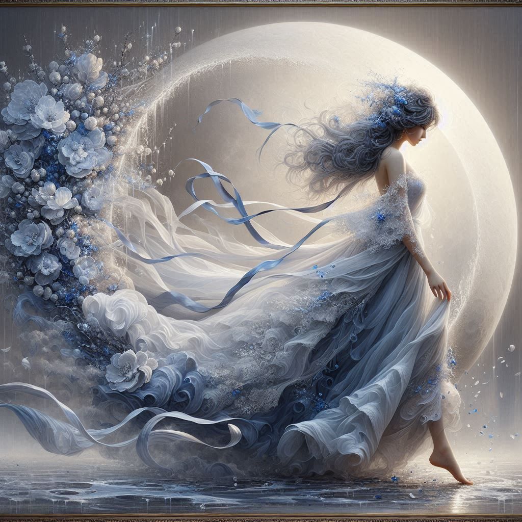 Moonward in Blue Silk  by @Nikki