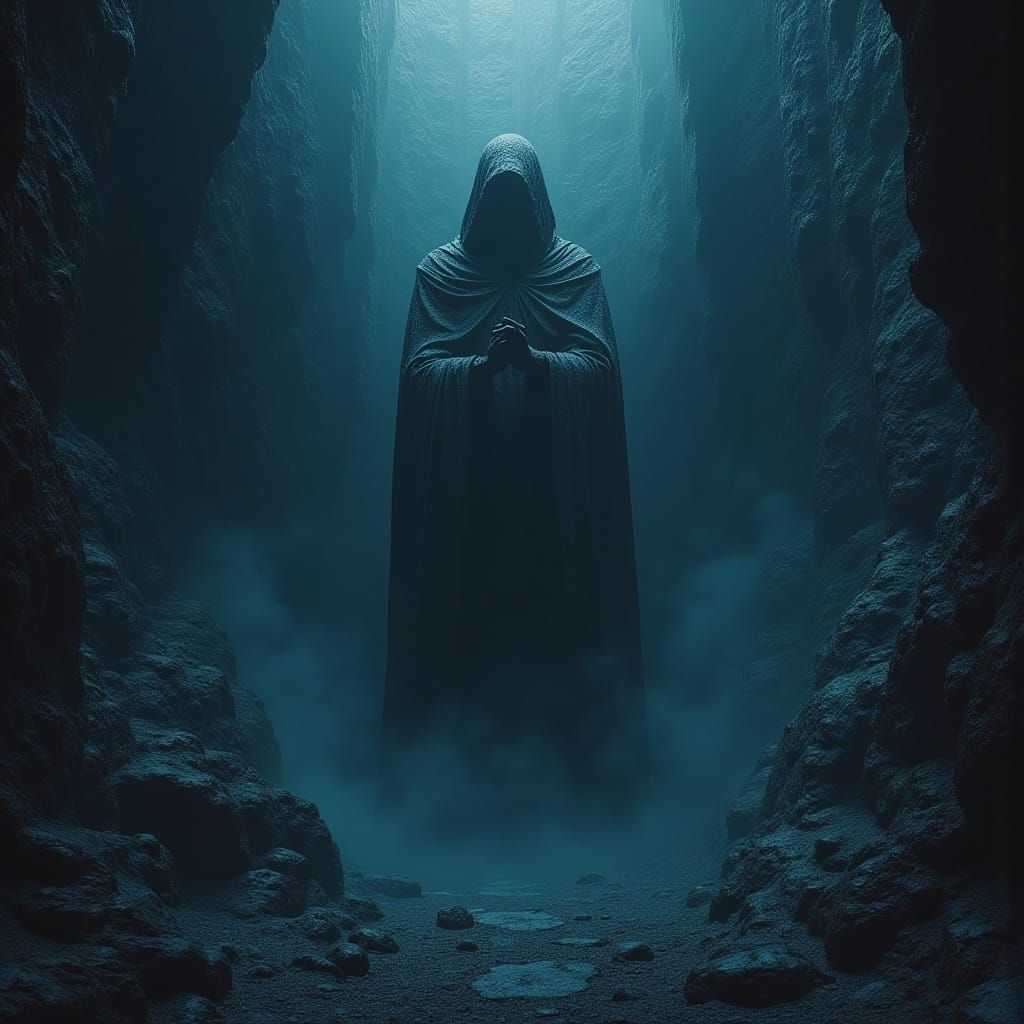 <lora:Sentinels:1.0> eerie king carved out of rock, night flat, color graded light dust maximalist hyperexpansive detailed hyperreal rock f...