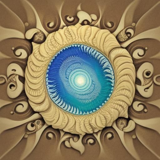 nautilus shell in bright light on sand