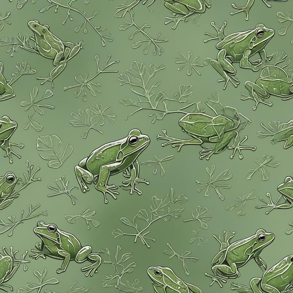 Photorealistic invisible outline of frog