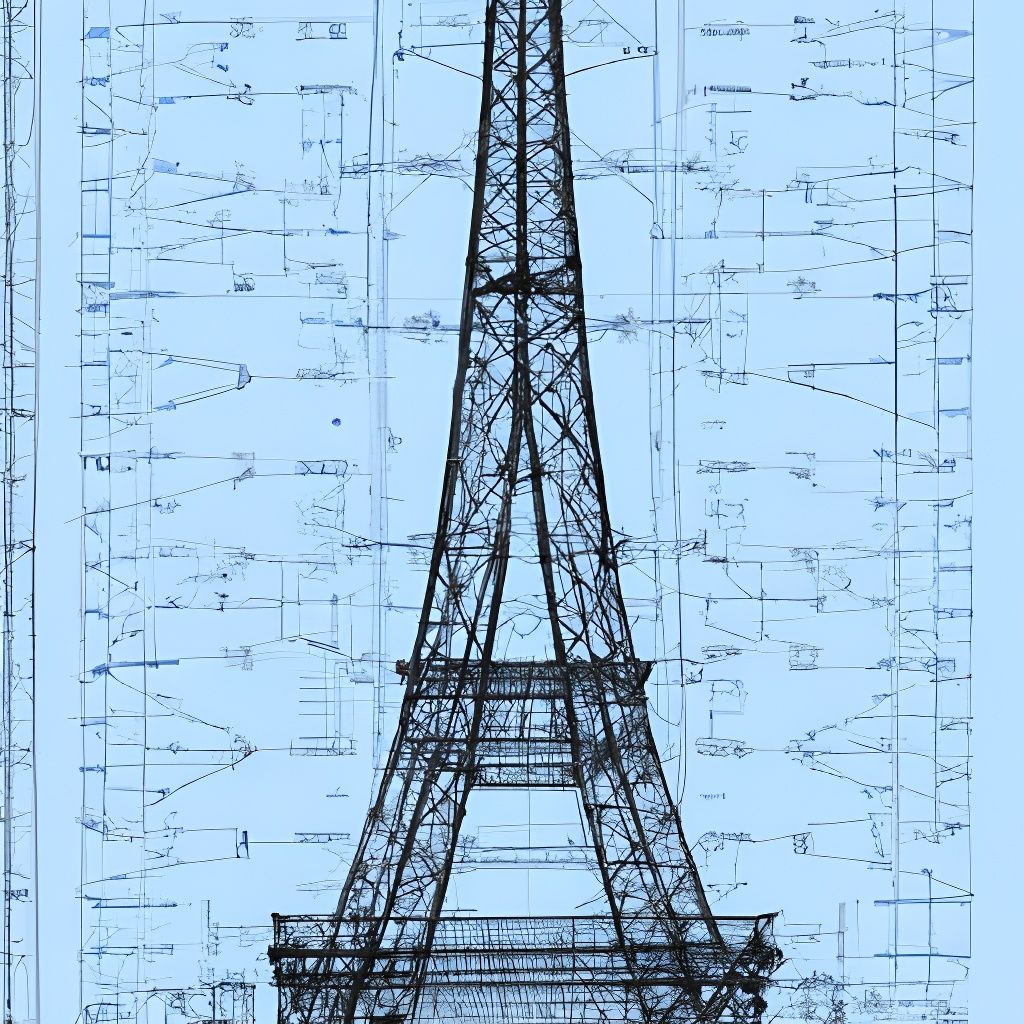 Detailed accurate Blueprint of the Eiffel Tower - AI Generated Artwork ...