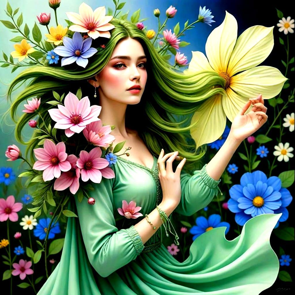 Dreamy Floral Fantasy Scene