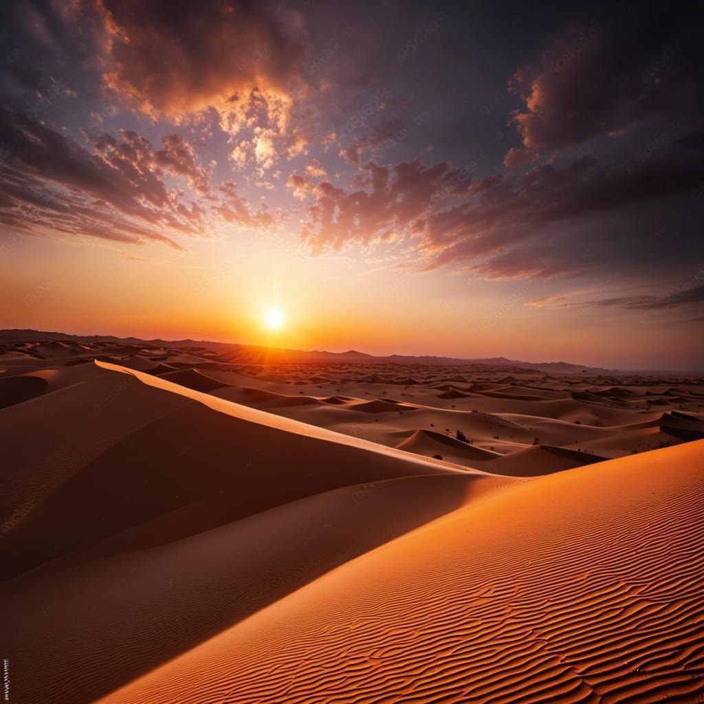 Desert sunset - AI Generated Artwork - NightCafe Creator