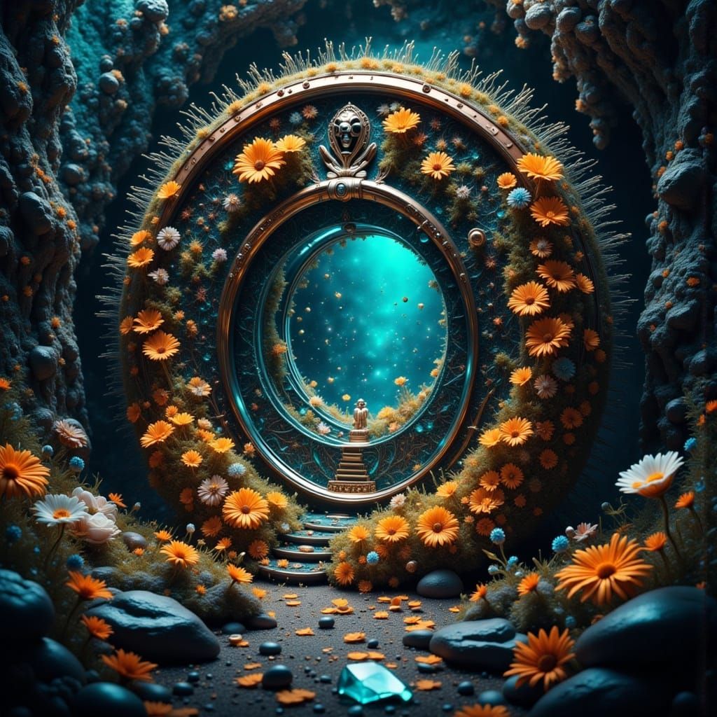 Interdimensional Alien Stargate Portal in Gothic Art Style