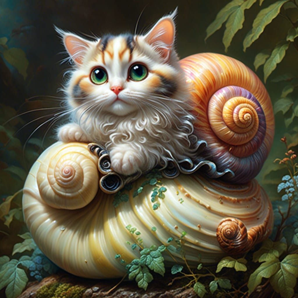 Cat snail - AI Generated Artwork - NightCafe Creator