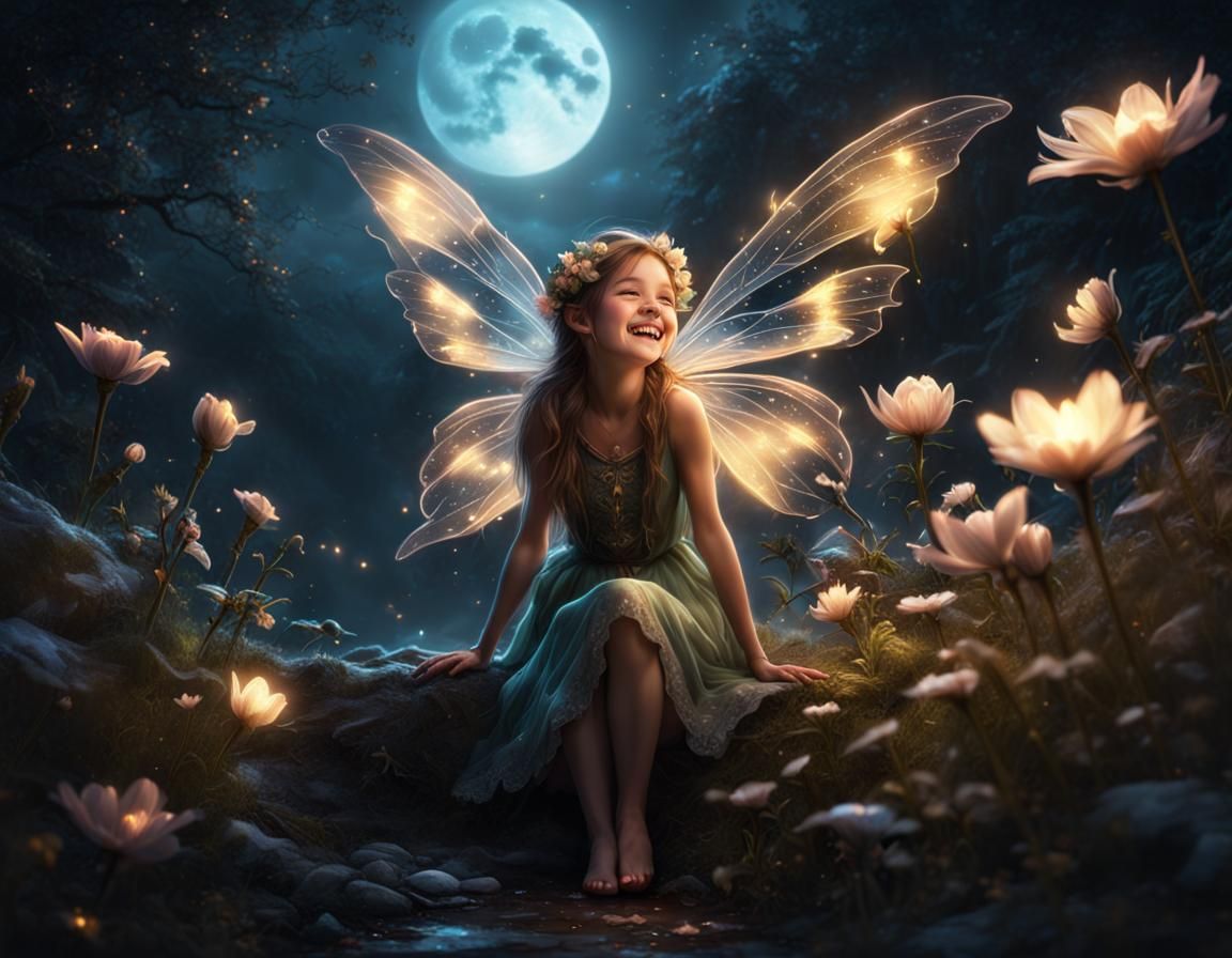 Fairy under the Moon - AI Generated Artwork - NightCafe Creator