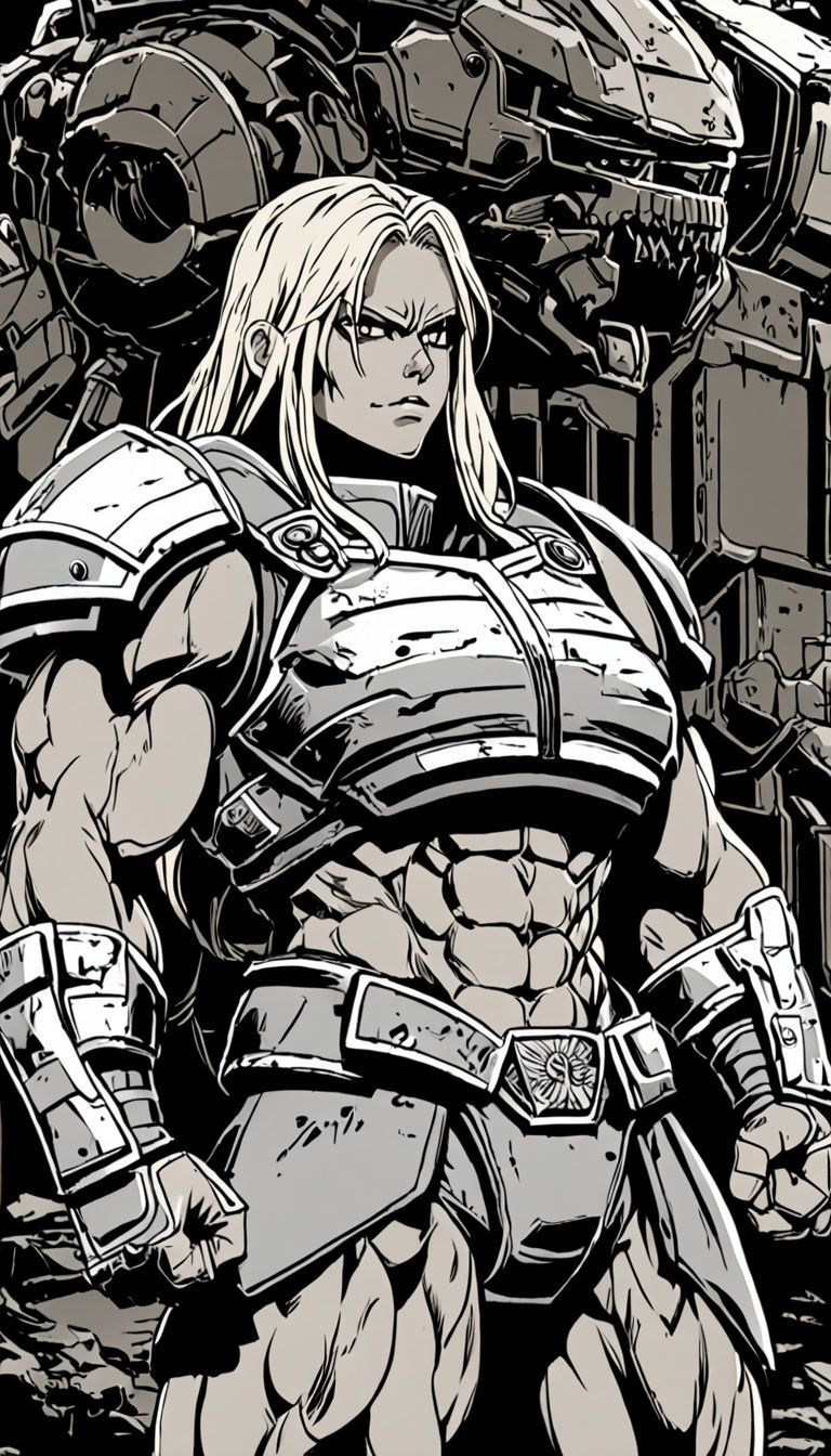 Female Warrior in a Post-Apocalyptic Laboratory in Dynamic A...