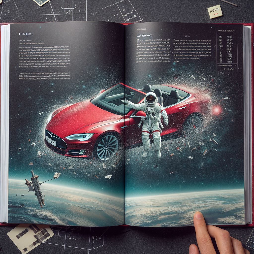 photo of a lost object: Tesla lost in space