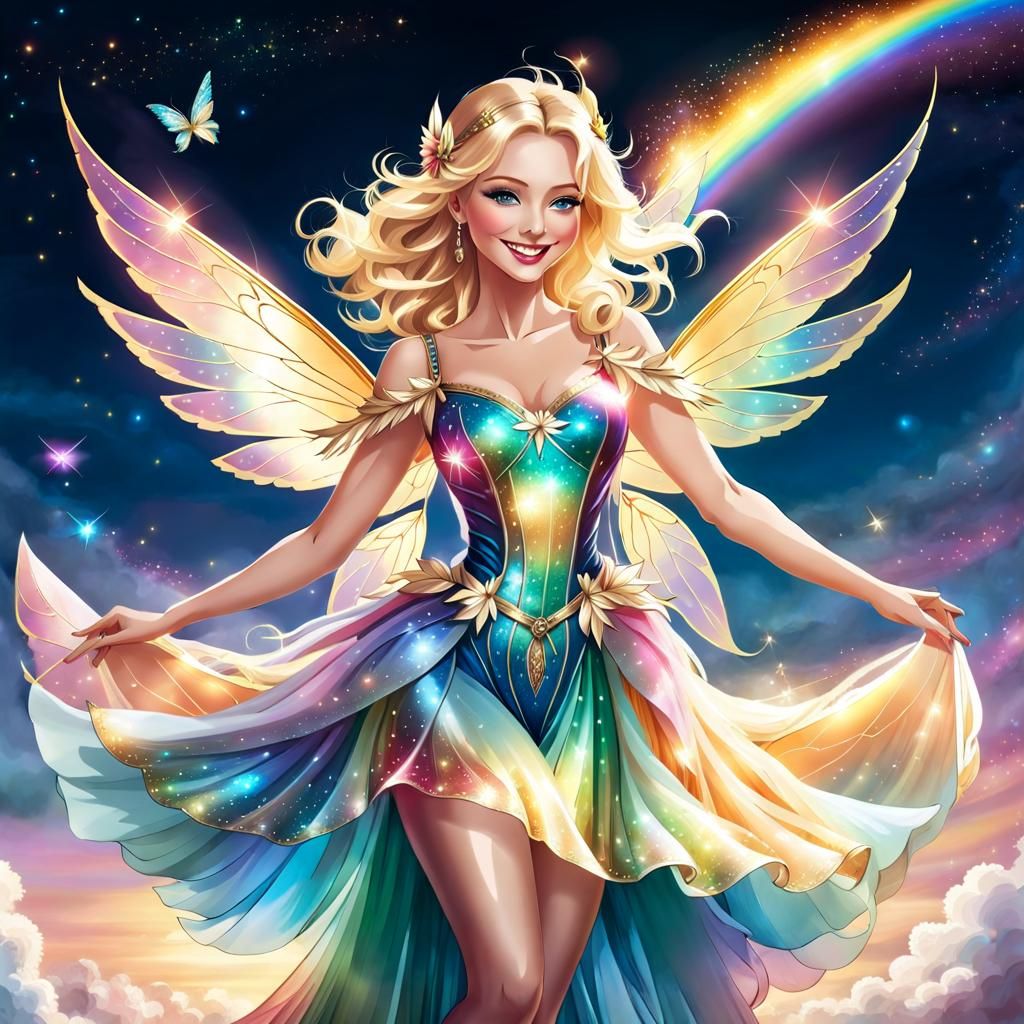 fairy on night sky