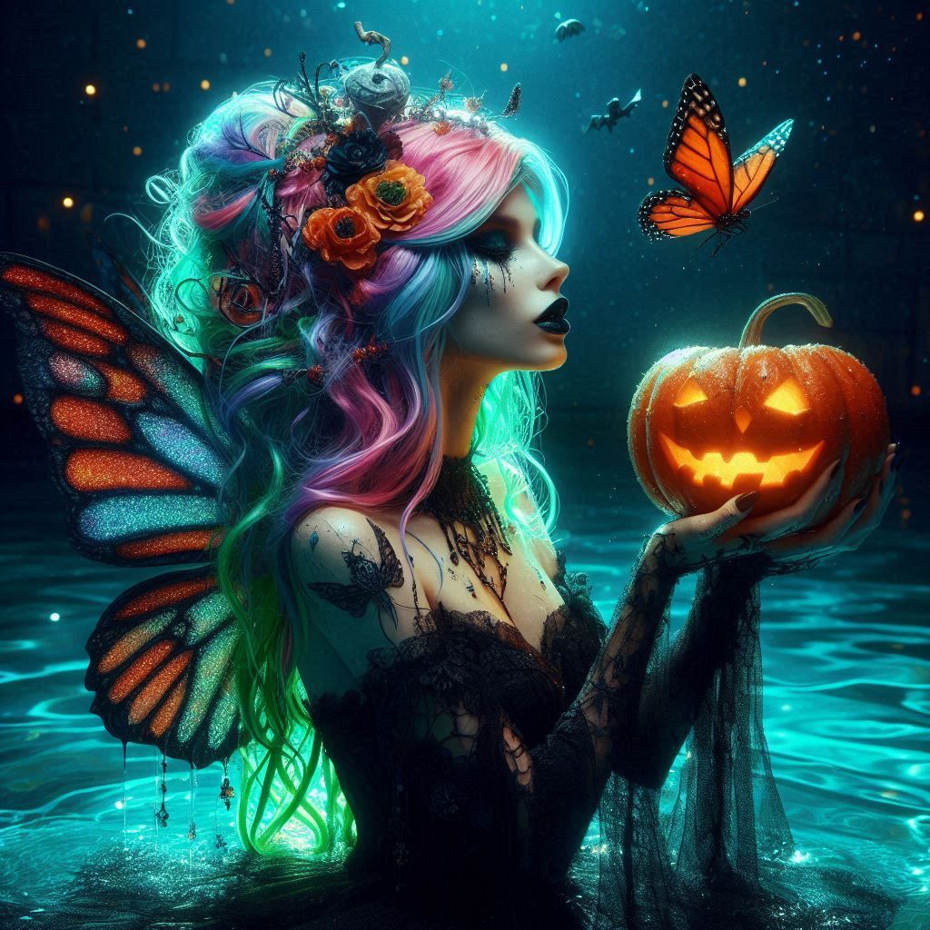 Fairy with pumpkin