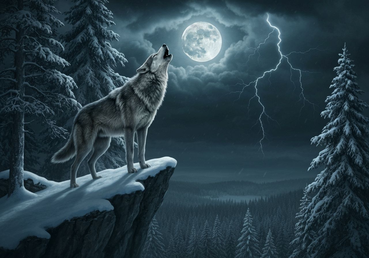 Howling at a full moon
