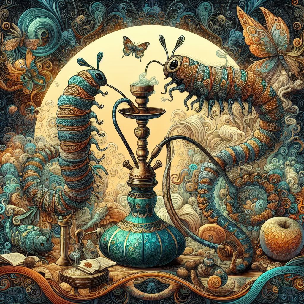 And if you go chasing rabbits And you know you're going to fall. hookah-smoking caterpillar Has given you the call,