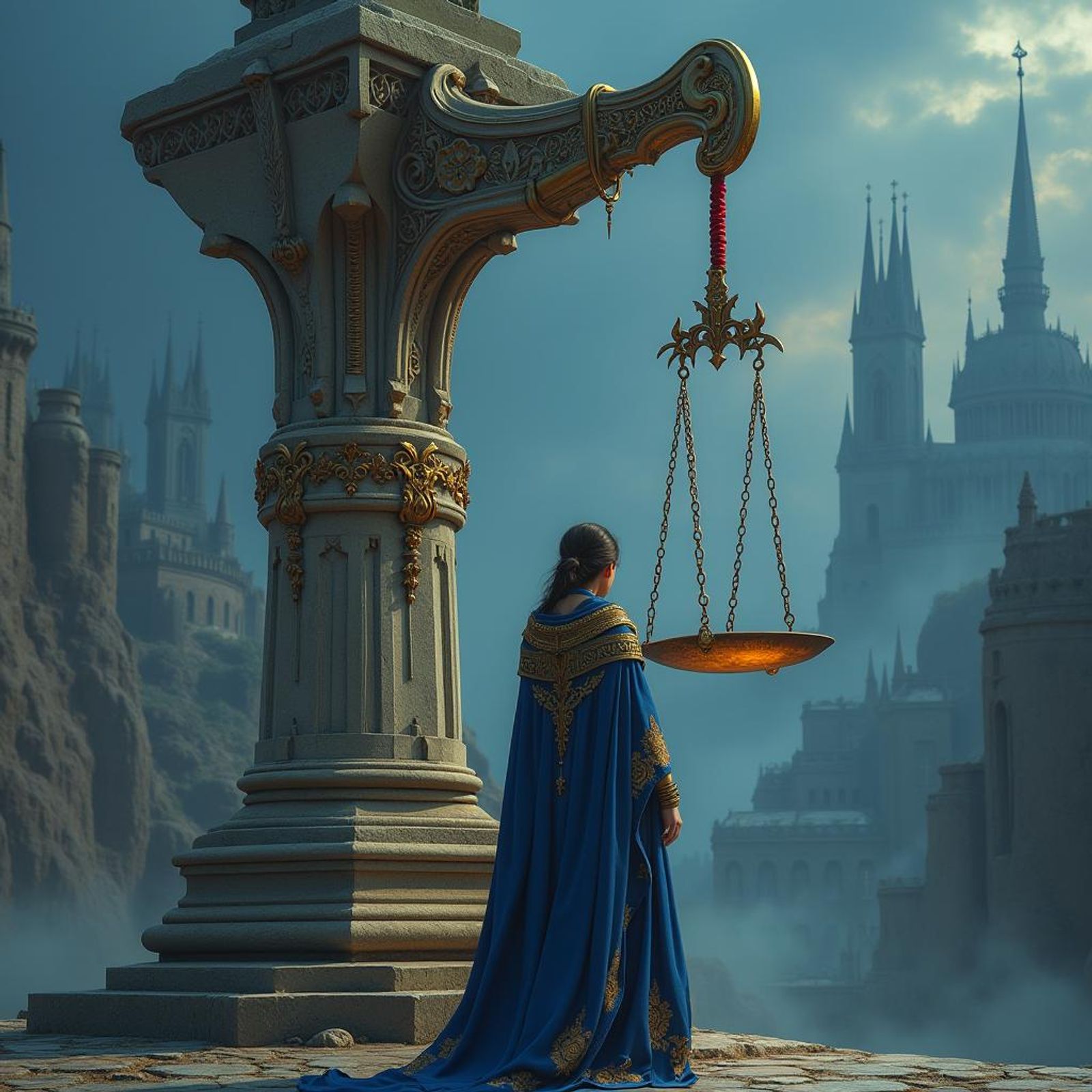 Scales of Justice To highlight the double standard and contradictions