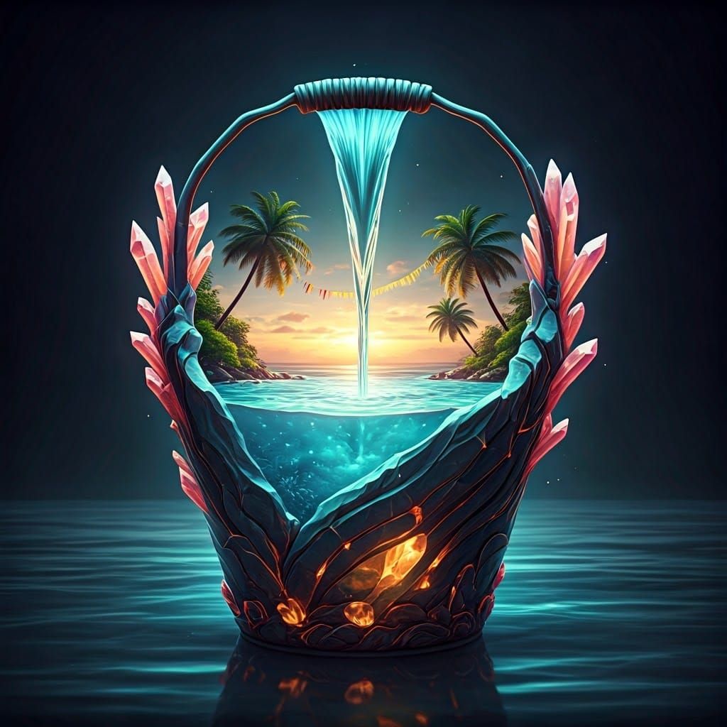 Enchanted Vessel Radiates Ethereal Glow in 8k Matte Painting