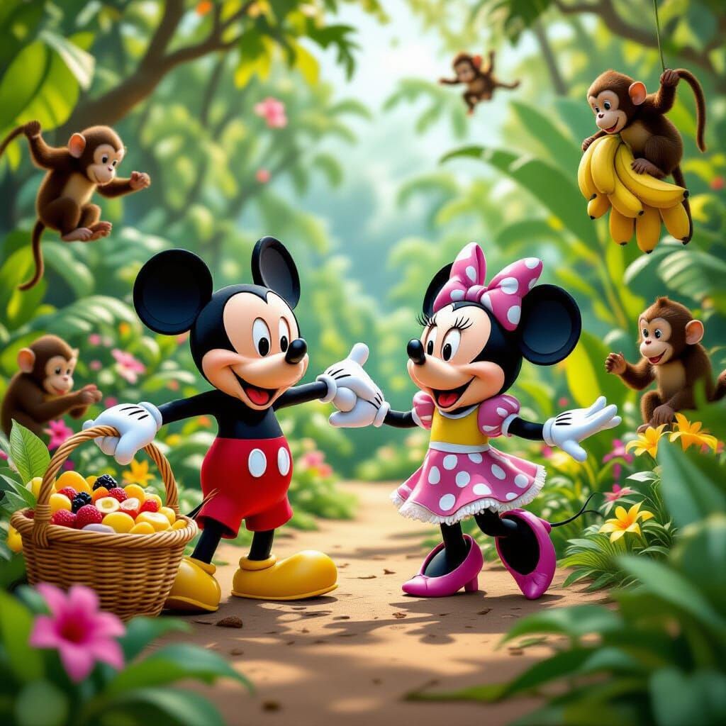 Mickey and Minnie Mouse Jungle Adventure Portrait
