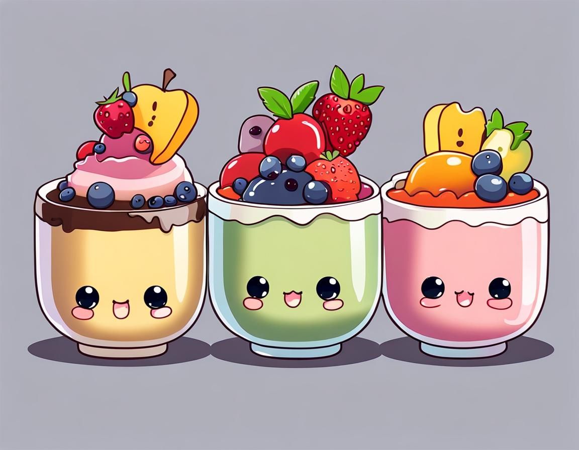 Cute Fruit Puddings  by @carnivalnights