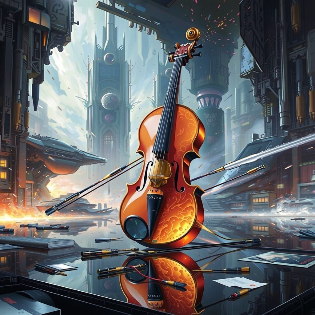 Cosmic Fireworks Explosion in Futuristic Style