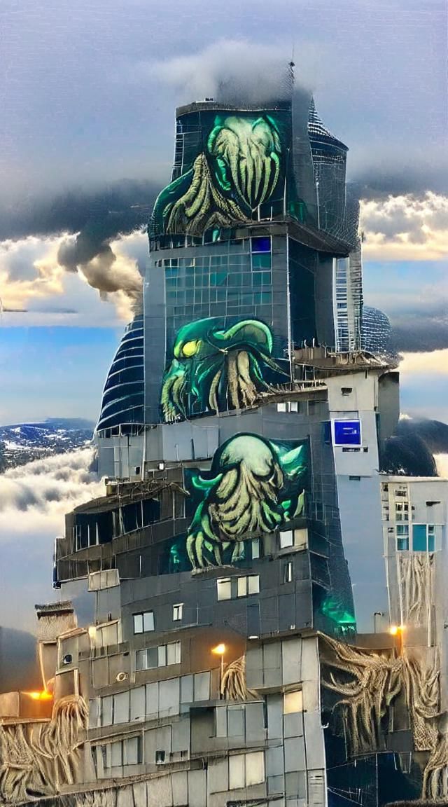 Cthulhu has taken over the skyscraper
