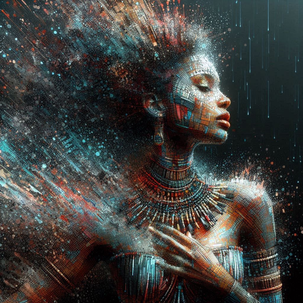 double exposure beautiful fantasy DALL-E 3 portrait landscape..