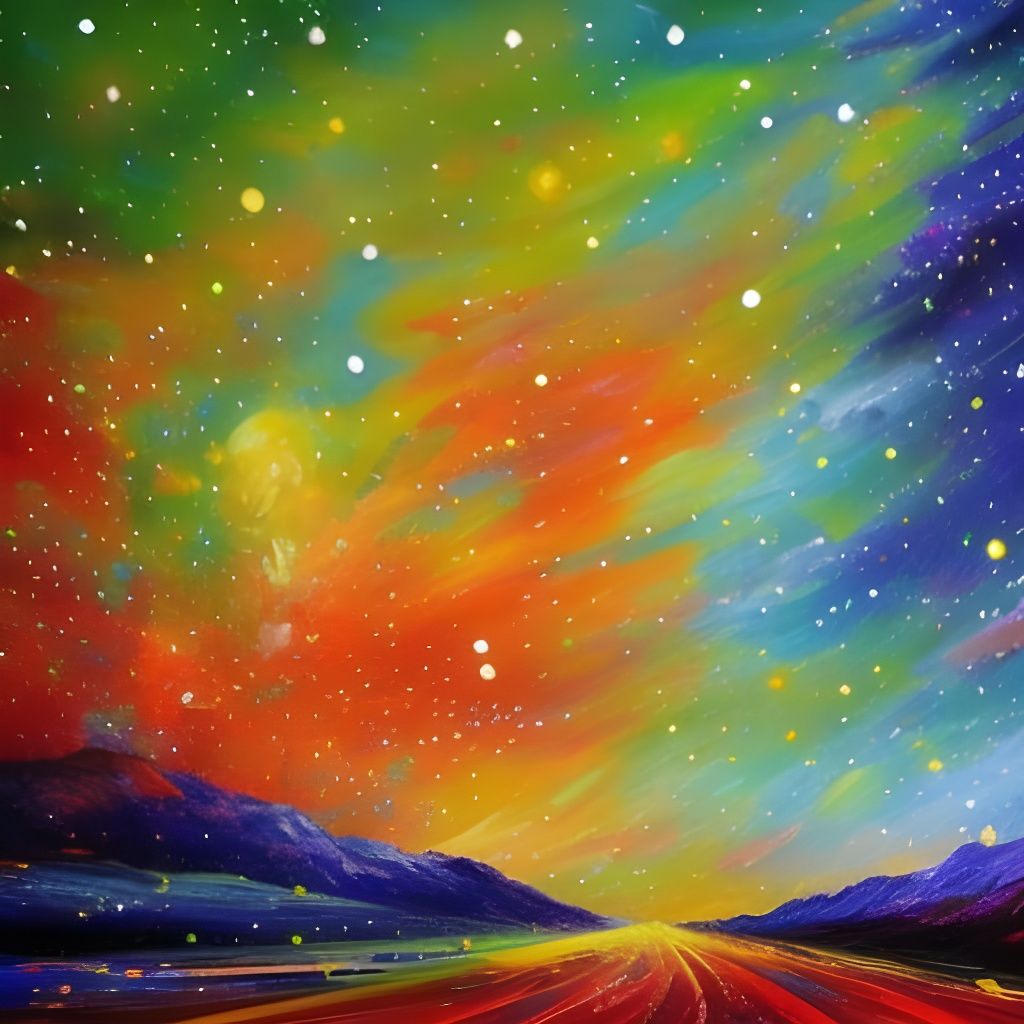 Road under impressionistic night