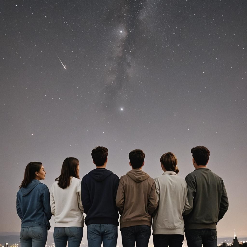 Friends looking at stard