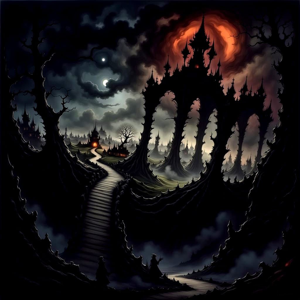 <lora:RackhamBurton1-Fb:1.0> Intricate fantasy castle, fanta...