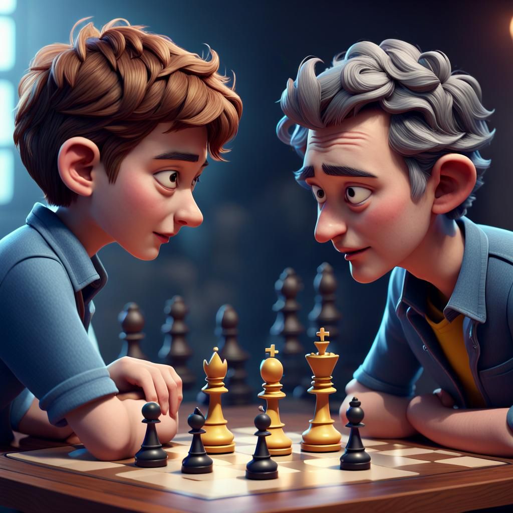 Chess master  showing pupil how to play. 8K resolution, Cine...