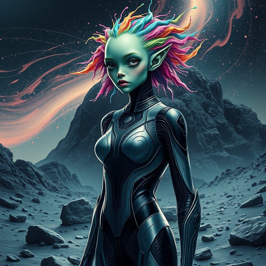 Beautiful female alien - AI Generated Artwork - NightCafe Creator