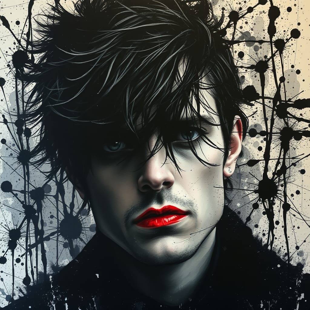 Photo of Funko pop character from goth boy band. 