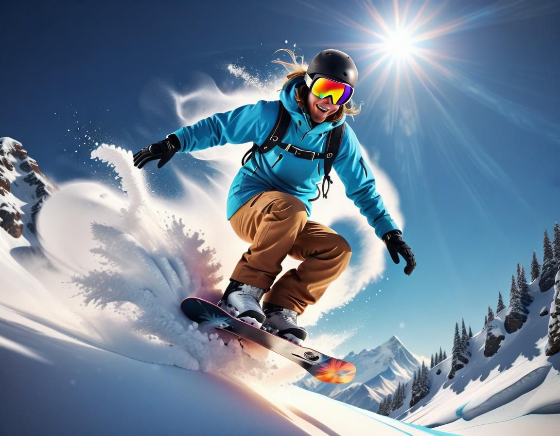 Beautiful snowboarder