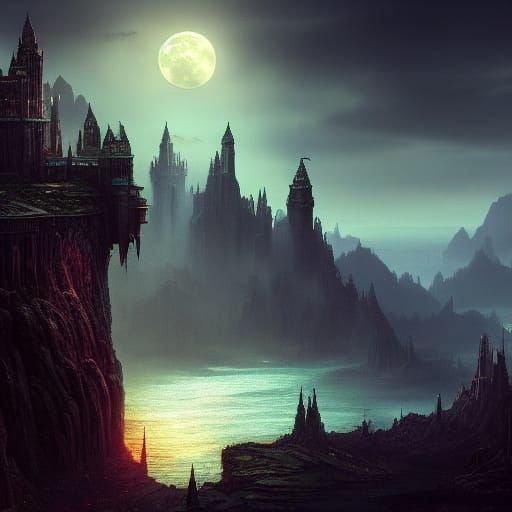 Cinematic fantasy Moonlight Nightscapes undefined