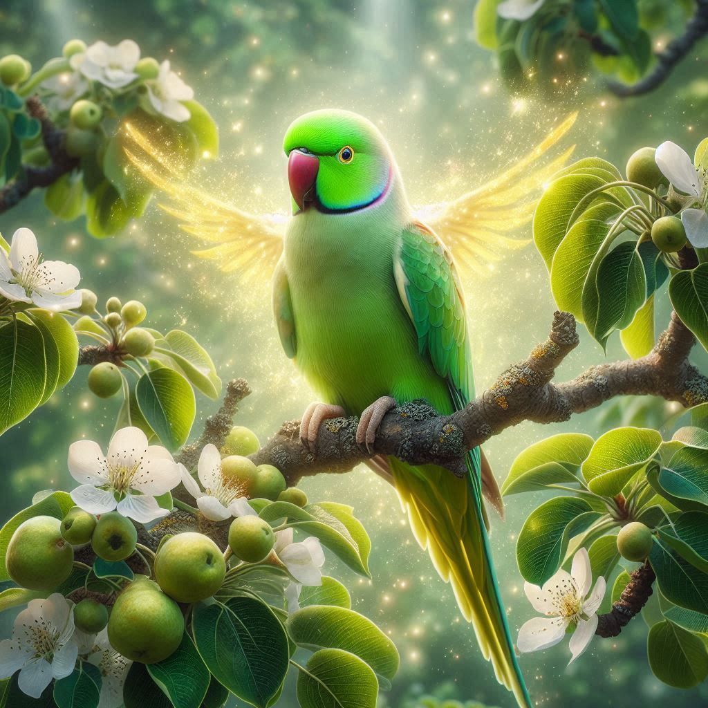 Parakeet perched on a branch