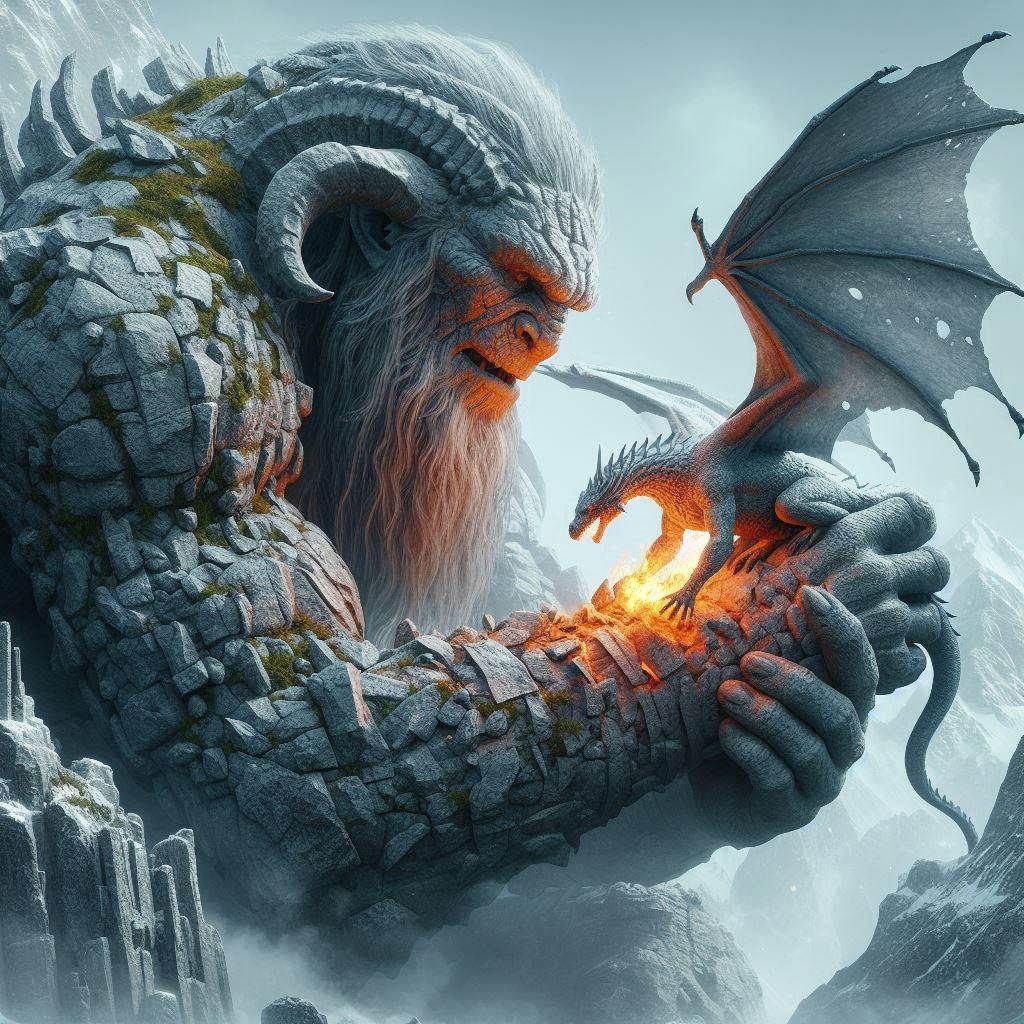 The stone titan and the dragon