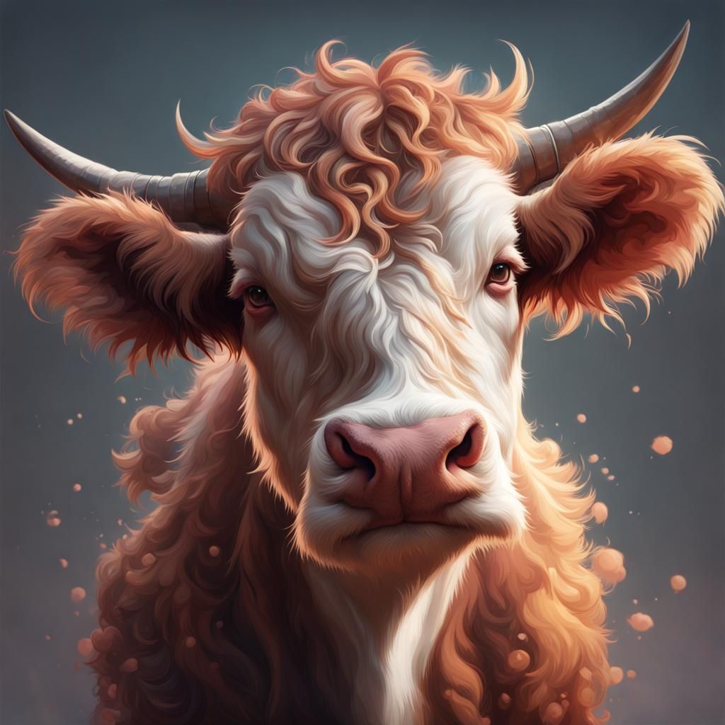 fluffy cow - AI Generated Artwork - NightCafe Creator