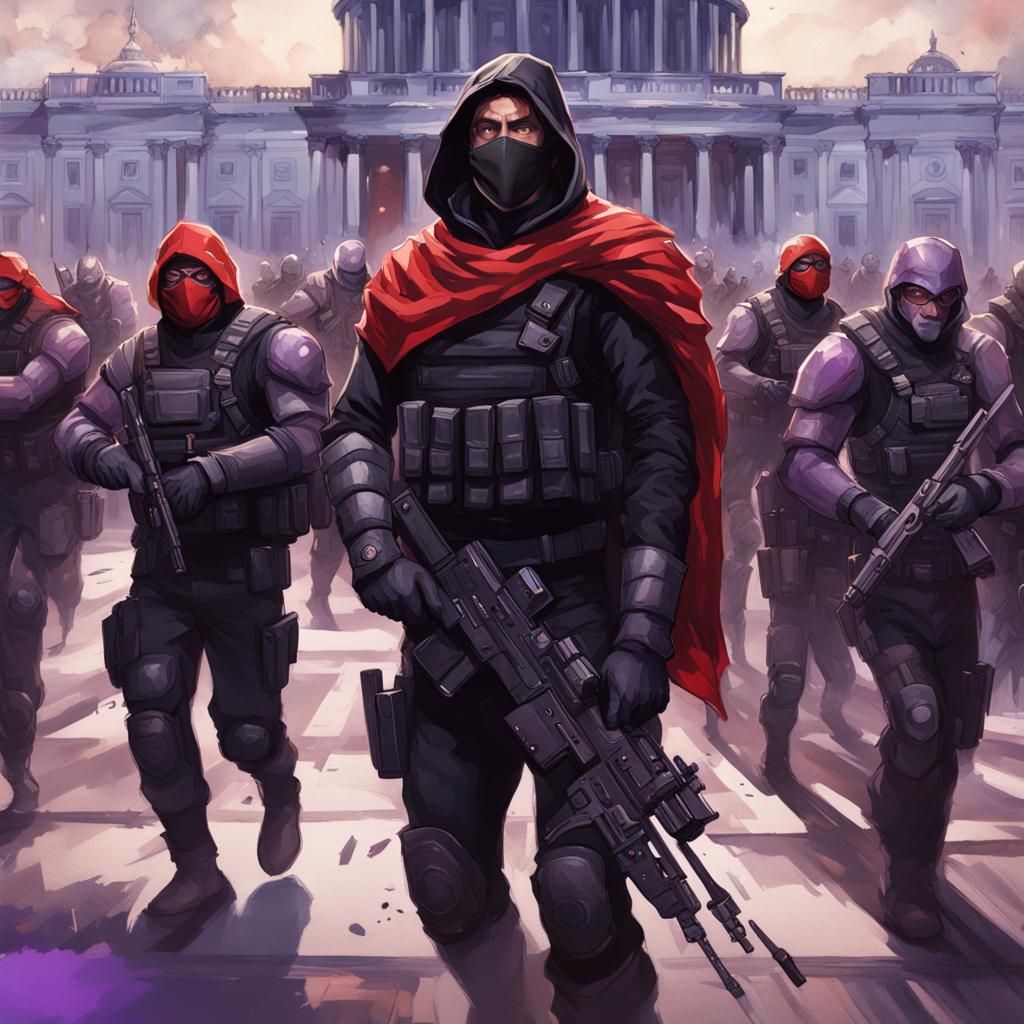 Crusader leading Purple Shirts in insurrection