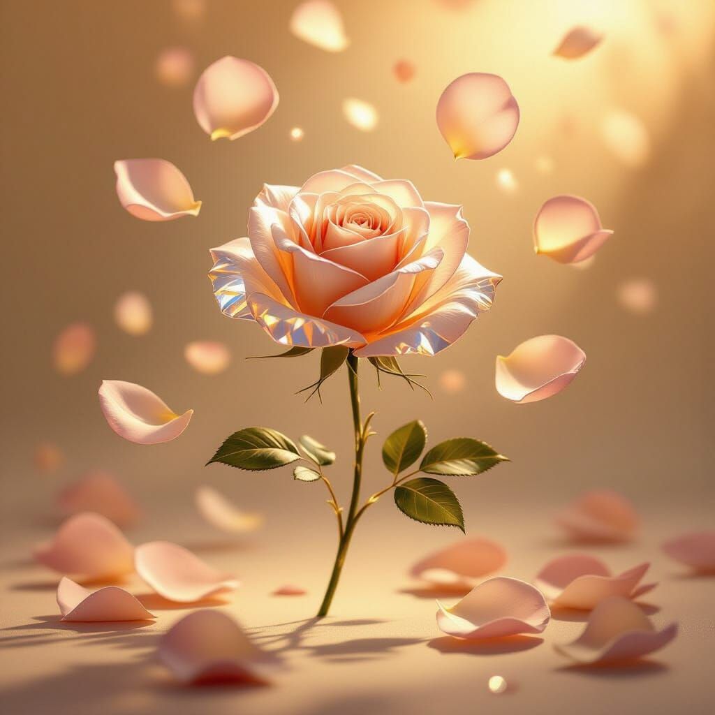 Bejeweled Crystal Rose Unveils Delicate Petals