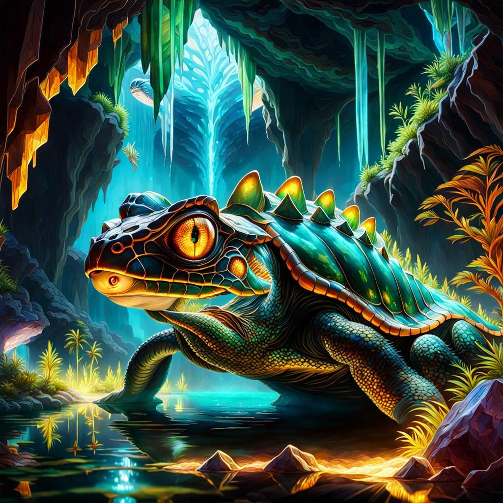 In the crystal underground cave   by @Author 