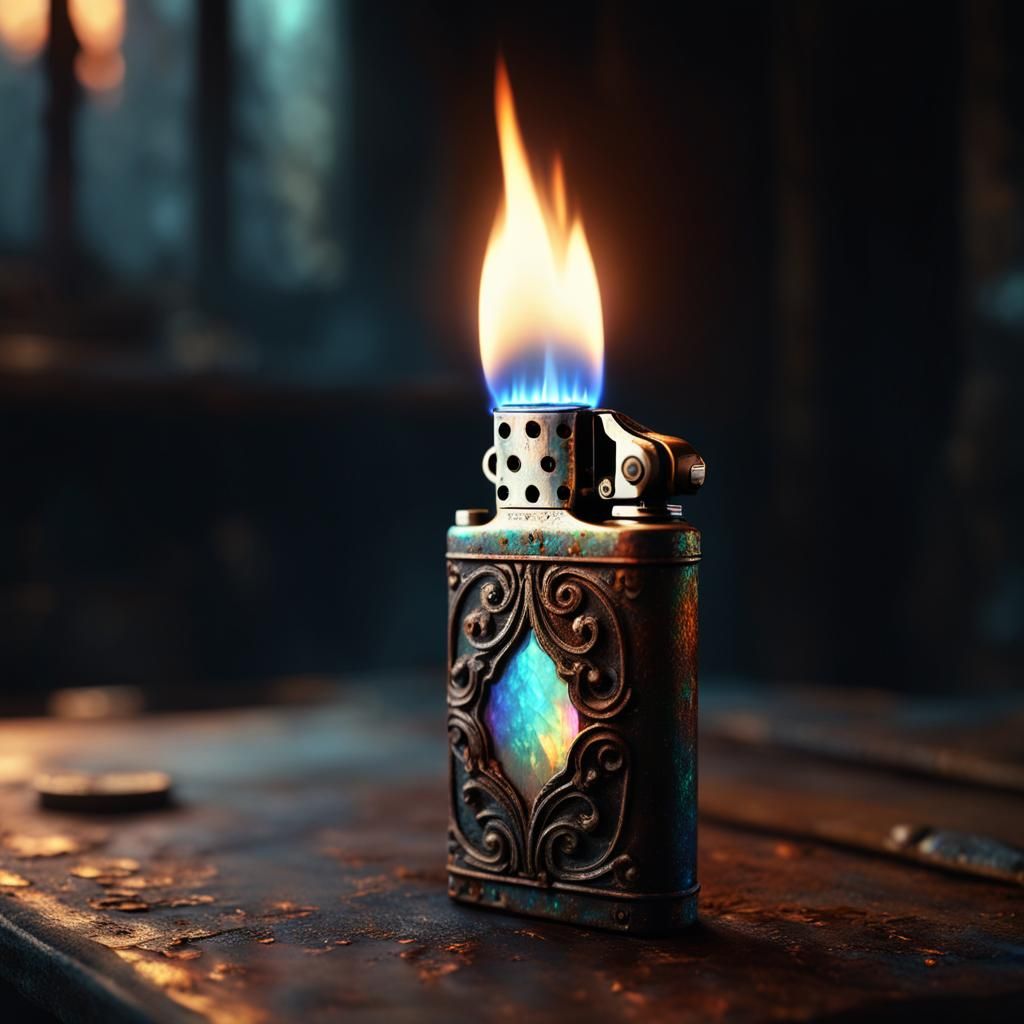 an old rusty lighter with a small magic  by @Ramzey